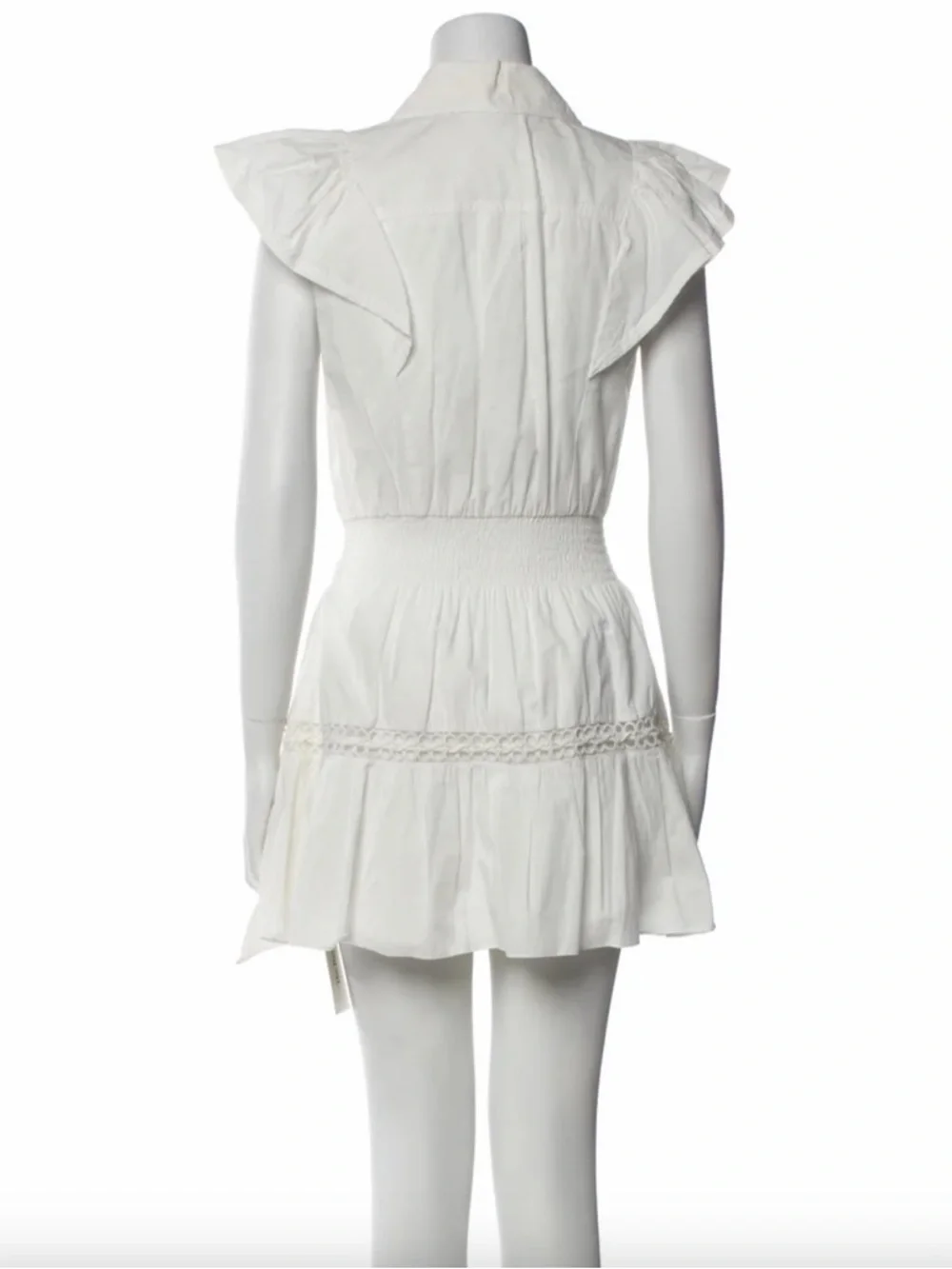 Ramy Brook White Eyelet Shirt Dress with Waist Tie - Picture 6 of 6